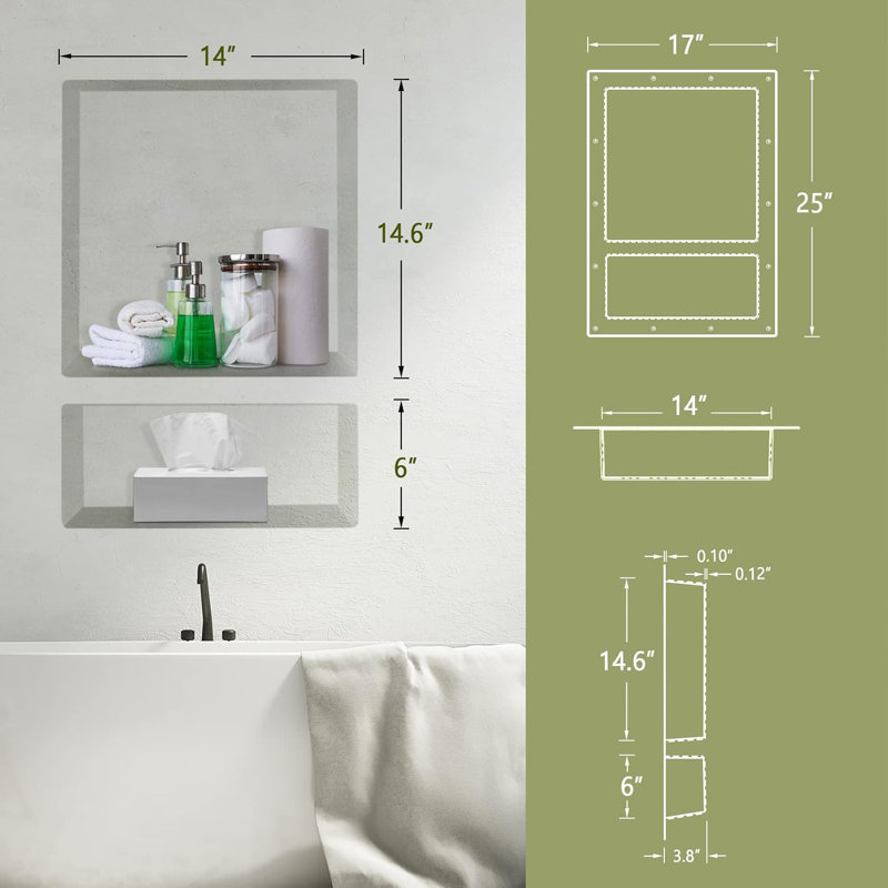 House Of Brands Recessed Bathroom Wall Shelves | Wayfair